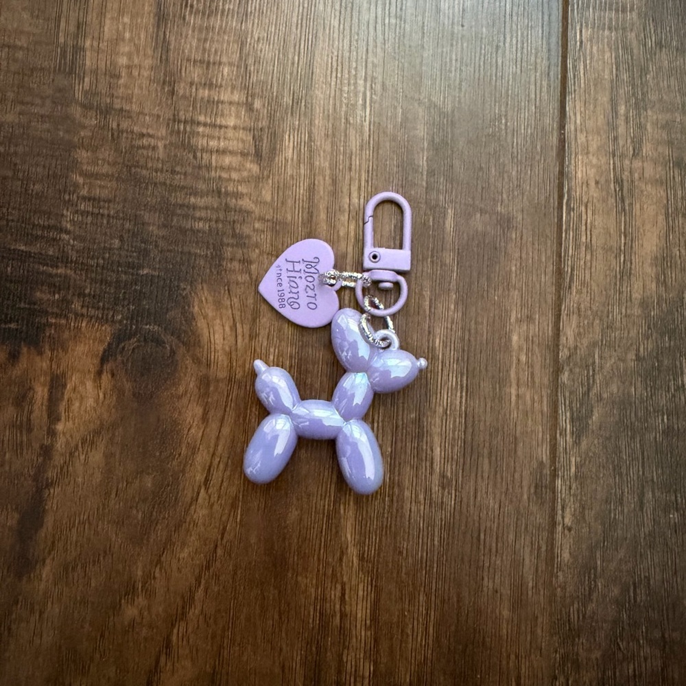 Purple Balloon Dog Keychain